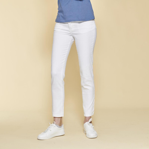 3 SUISSES - Jean étroit coupe 5 poches femme - Blanc - Promo Mode femme
