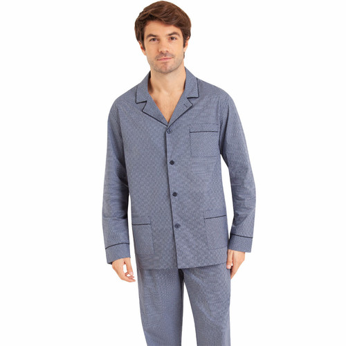 Eminence - Pyjama long ouvert homme Popeline - Promo Sous-vêtement & pyjama