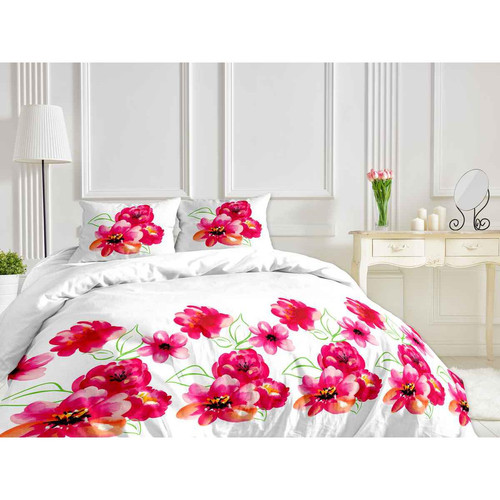 Une nuit douce - Parure CAMELIA Rose - Parures de lit 260 x 240 cm