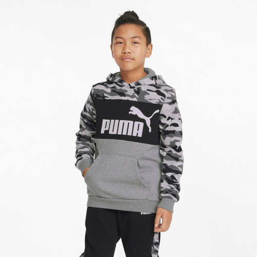 Puma - Sweatshirt à motif camouflage en coton ESS+ CAMO - Promos vêtements garçon