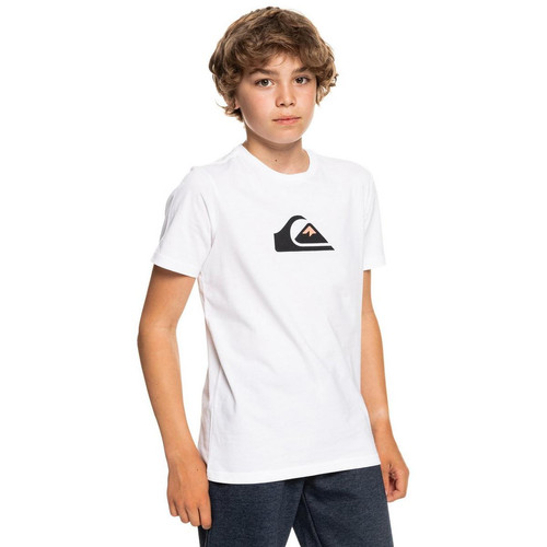 Quiksilver - Tee-shirt garçon Logo Poitrine Blanc - Sélection cadeau de Noël LES ESSENTIELS ENFANTS