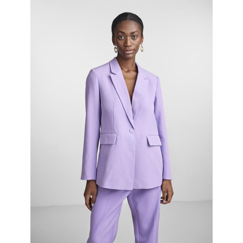 YAS - Blazer regular fit boutonné violet - Promos vêtements femme