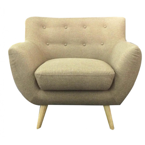 3S. x Home - Fauteuil scandinave ALGANO Beige - French Days