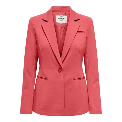 Only - Blazer classique slim fit col à revers rose - Only