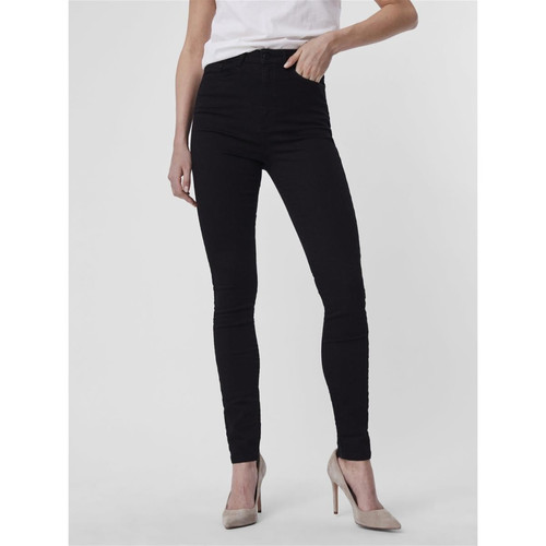 Vero Moda - Jean skinny taille extra haute noir - Jean slim femme
