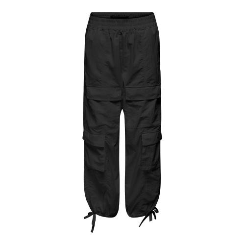 Only - Pantalon cargo taille moyenne noir - Pantalons noir