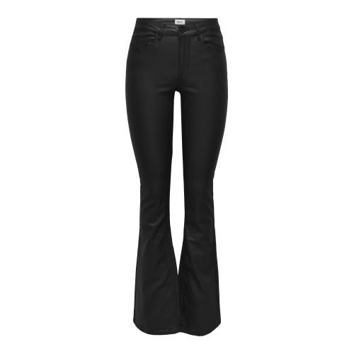 Only - Pantalon taille moyenne noir - Pantalons noir