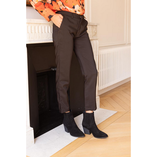 3S. x Le Vestiaire - Pantalon uni poches et pinces femme - Noir - Pantalons noir