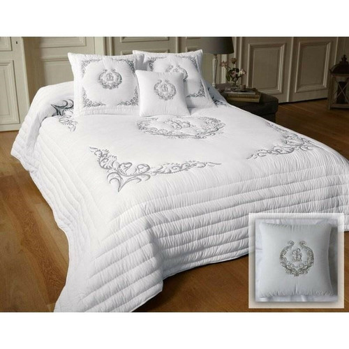 Becquet - Boutis ou jeté de canapé impression monogramme Becquet - Unique - Couvre lits jetes de lit 250 x 250 cm