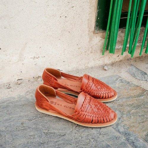Mapache - Chaussures cuir tressé femme Alègre - Sandales femme