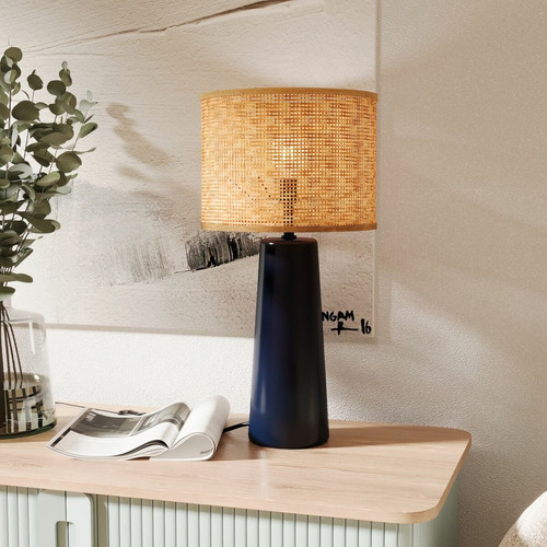 POTIRON PARIS - Lampe à poser en céramique bleue  - Promo Lampes et luminaires Design