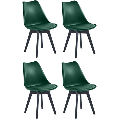 Lot de 4 chaises scandinaves Pieds en bois Vert Vert 3S. x Home Meuble & Déco