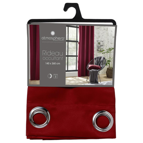 3S. x Home - Rideau occultant uni rouge 140x260 - Stores occultants