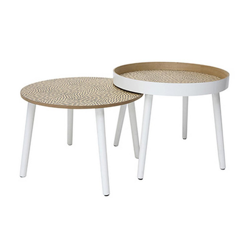 3S. x Home - Set de 2 Tables Basses Marron HOLLY - Promo Table Basse Design