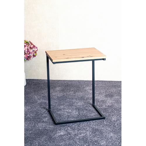 Table d'appoint en métal noir et plateau décor chêne  Noir 3S. x Home Meuble & Déco