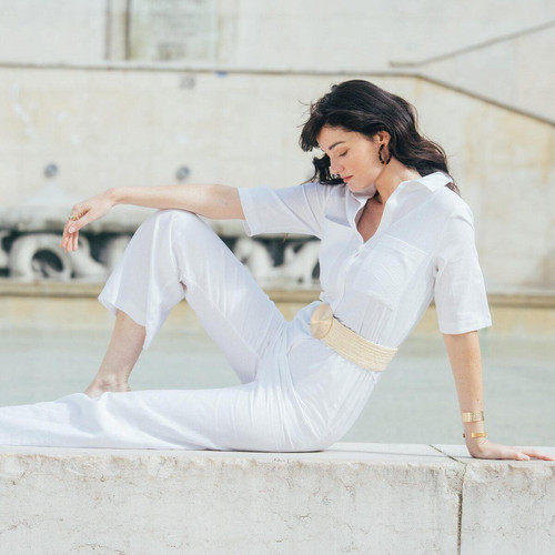 3S. x Réédition - Combinaison pantalon en Lin Alicia Réédition - Mode Femme Fabriquée en France