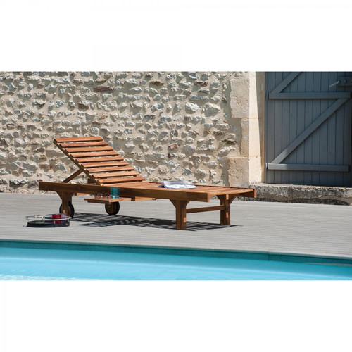 Macabane - Chaise Longue en bois Teck huilé - Fauteuil De Jardin Design