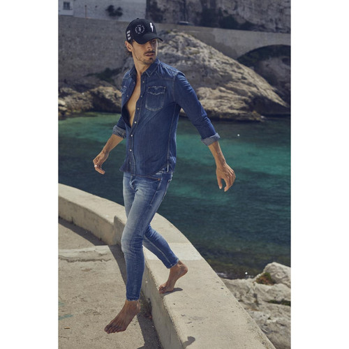 Chemise Juanito en jeans bleu Le Temps des Cerises LES ESSENTIELS HOMME