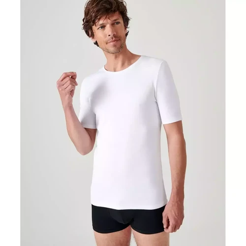 Damart - Tee-shirt manches courtes en mailles blanc - Sous Pull