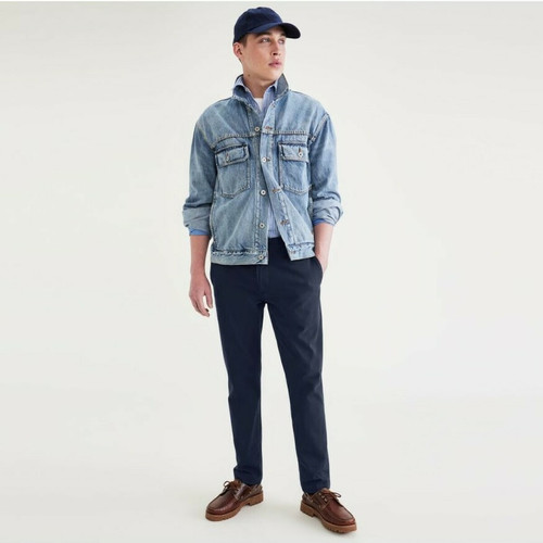 Dockers - Pantalon chino slim California bleu marine en coton - La Mode Homme Dockers
