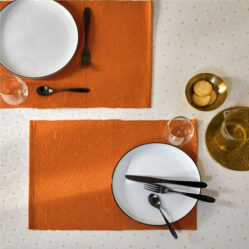 Becquet - Lot de 2 sets de table coton terracotta - Sets Et Chemins De Table Design