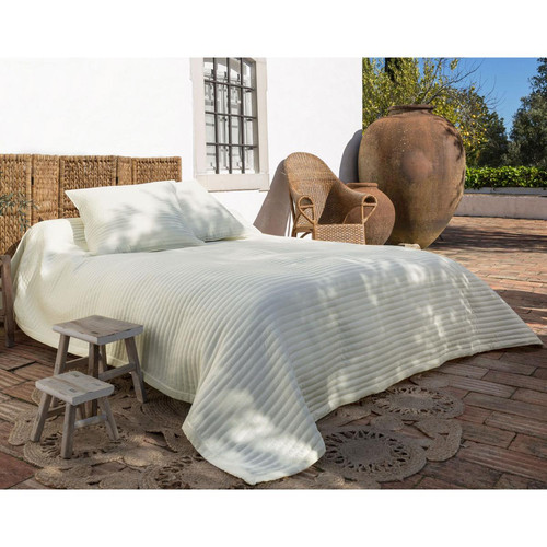Becquet - Jeté de lit + 1 housse d'oreiller RIVIERA - Couvre lits jetes de lit 230 x 250 cm