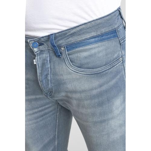 Jeans ajusté stretch 700/11, longueur 34 bleu Zeke en coton Le Temps des Cerises LES ESSENTIELS HOMME