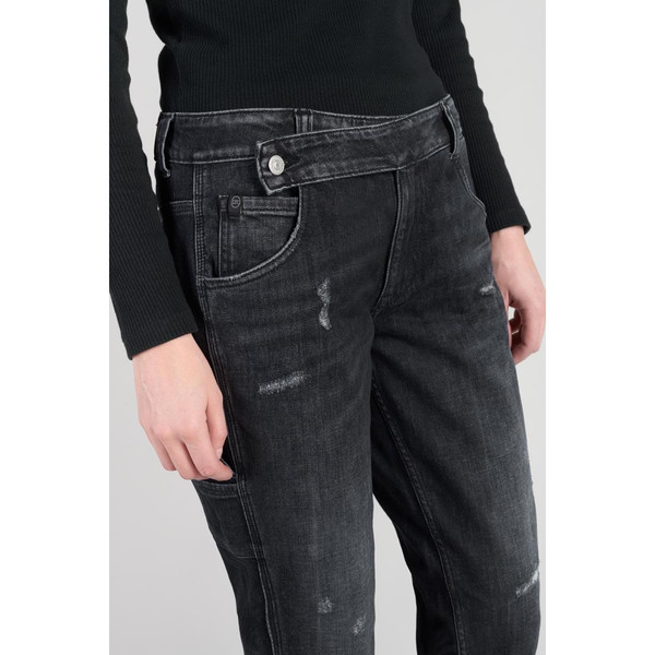 Jeans boyfit 200/43, longueur 34 noir en coton Jean droit femme