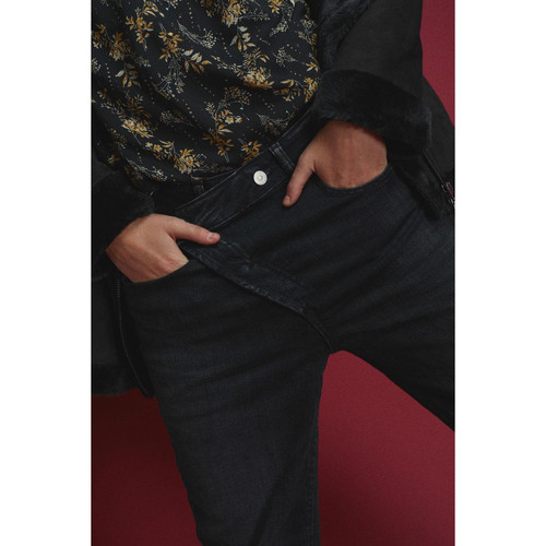 Jeans boyfit cosy, 7/8ème noir en coton Le Temps des Cerises