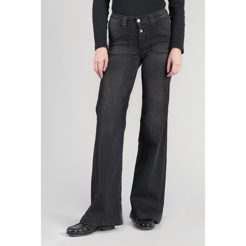 Jeans flare, très évasé PULP high flare, longueur 34 noir en coton Elise Le Temps des Cerises Mode femme
