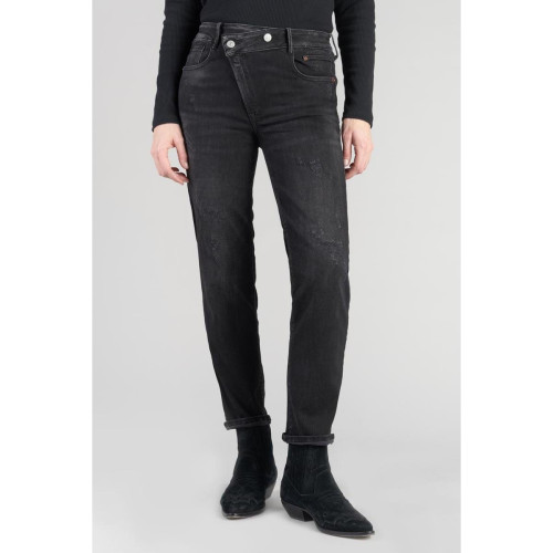 Jeans push-up regular, droit taille haute PULP, 7/8ème noir en coton Le Temps des Cerises Mode femme