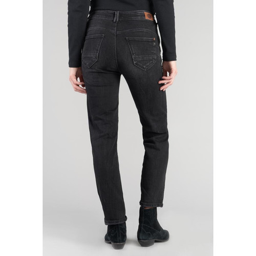 Jeans push-up regular, droit taille haute PULP, 7/8ème noir en coton Le Temps des Cerises
