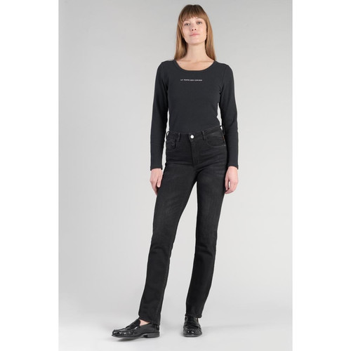 Jeans push-up regular, droit taille haute PULP, longueur 33 noir en coton Le Temps des Cerises Mode femme