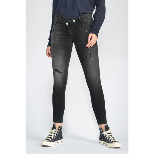 Jeans push-up slim PULP, 7/8ème noir en coton Luna Le Temps des Cerises Mode femme