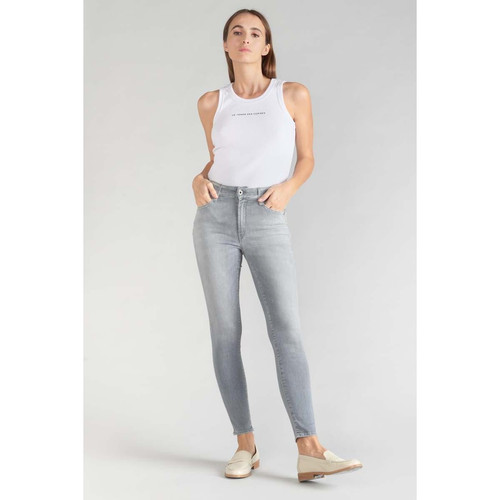 Le Temps des Cerises - Jeans push-up slim taille haute PULP, 7/8ème gris en coton Noémie - Jeans gris