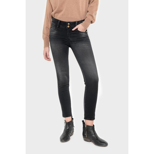 Jeans push-up slim ULTRA PULP, 7/8ème noir en coton Le Temps des Cerises Mode femme