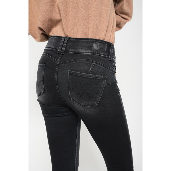 Jeans push-up slim ULTRA PULP, 7/8ème noir en coton Le Temps des Cerises