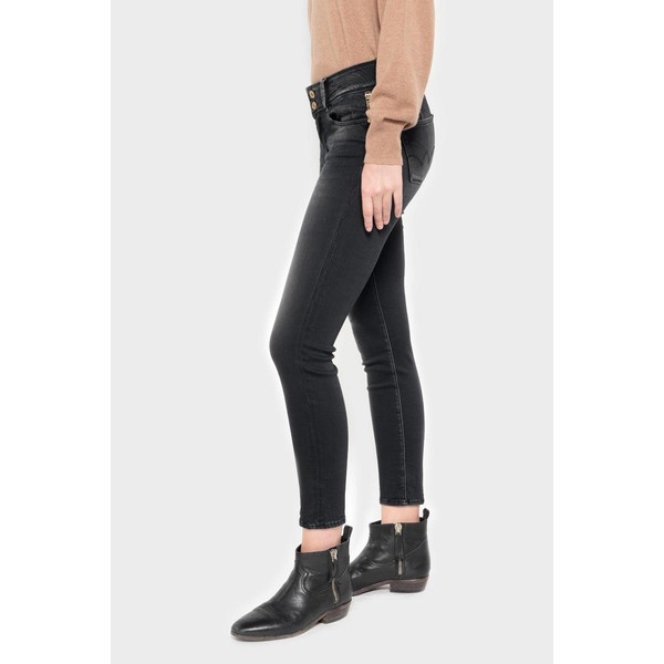 Jeans push-up slim ULTRA PULP, 7/8ème noir en coton Jean droit femme