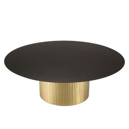 Macabane - Table basse ronde Noire et Dorée - Table Basse Design