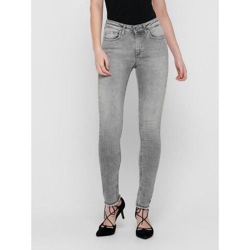 Only - Jean skinny Longueur cheville gris en coton Xia - Jeans gris