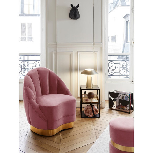 POTIRON PARIS - Fauteuil vintage rose - Promos salon et salle à manger