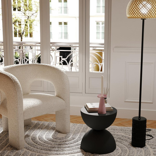 Table d'appoint ronde design en magnésie noire BERGAMOTE Noir POTIRON PARIS Meuble & Déco
