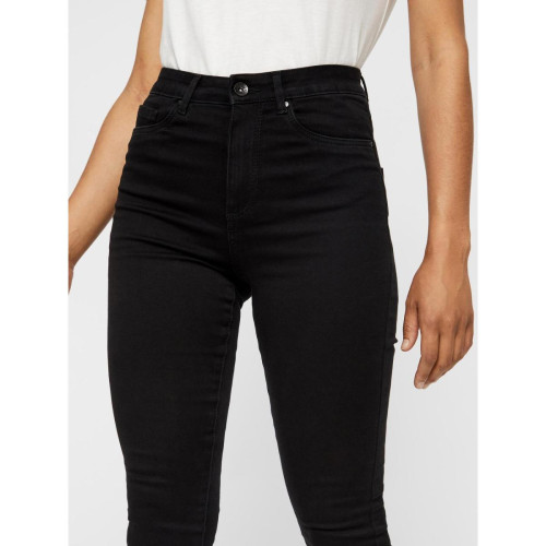 Vero Moda - Jean skinny Slim Fit Taille haute Longueur regular noir Cleo - Jeans noir