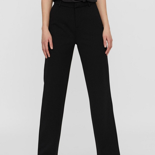 Vero Moda - Pantalon Straight Fit Taille moyenne Pleine longueur noir Zadie - Pantalons noir